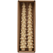 Creative Co-Op Tree Taper Candles Eggnog 10 Inch