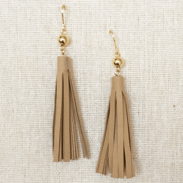 Soft & Lightweight Brown Suede Tassel Earrings, Nickel and lead free. Soft & Lightweight Brown Suede Tassel Earrings, Nickel and lead free.
