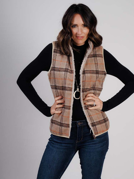reversable brown plaid vest reversable brown plaid vest