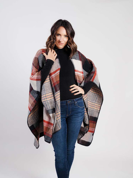 orange black tan plaid reversible kimono orange black tan plaid reversible kimono
