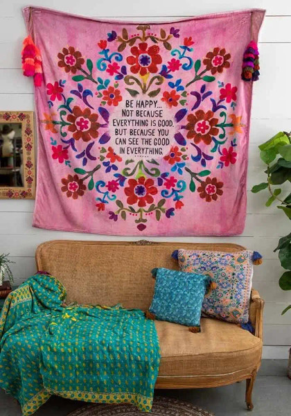 natural life tapestry blanket