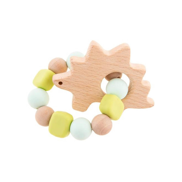 Stephen Joseph silicone wood dino teether pouch Stephen Joseph silicone wood dino teether pouch