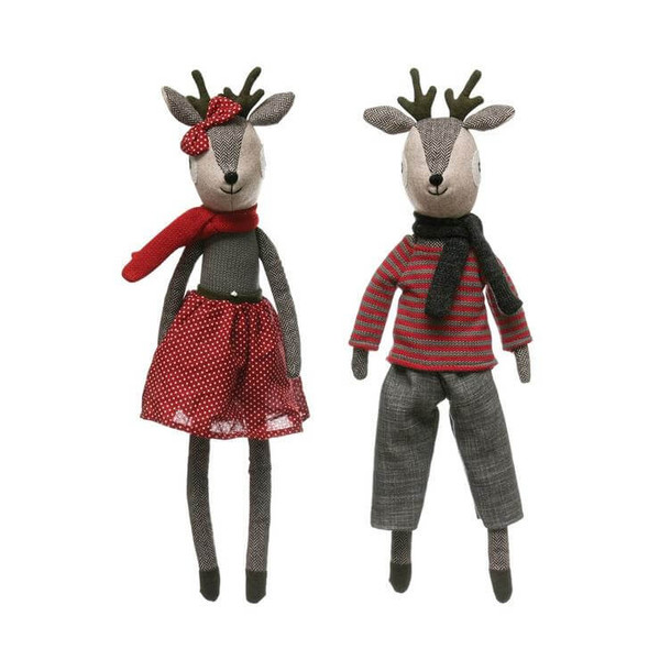 Creative Co-Op 18" boy and girl reindeer set Creative Co-Op 18" boy and girl reindeer set