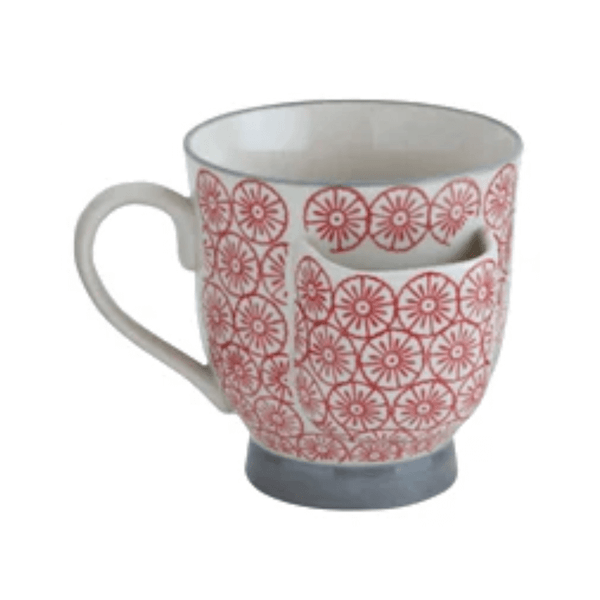 Tea Bag Holder Stoneware Mug Set of 4