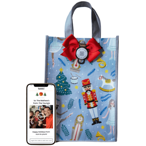 Tokki Reusable Gift Bag and QR Card Bow Twirl Tokki Reusable Gift Bag and QR Card Bow Twirl