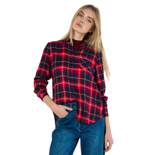 Lyra Scottish Plaid Shirt Red Navy Lyra Scottish Plaid Shirt Red Navy