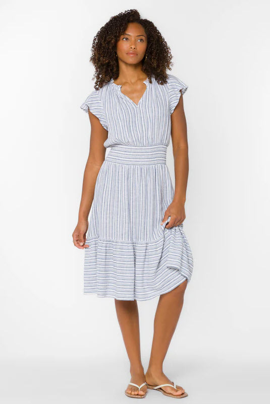 blue stripe chessie dress Anyssa Blue Striped Maxi Dress | Women's Clothing