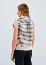 Tweed Vest -  Ivory/Black