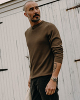 The Organic Cotton Crew in Fatigue Olive Waffle The Organic Cotton Crew in Fatigue Olive Waffle