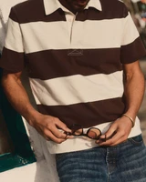 The Short Sleeve Rugby Shirt in Port Stripe