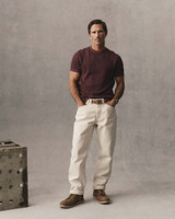 The Organic Cotton Short Sleeve Crew in Burgundy Waffle