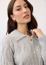 Cabled Cardigan - Gray
