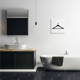 Hanger Laundry Bathroom Black And White Design Canvas Art