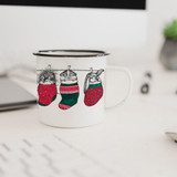 Enamel cup - hand-finished mug - sock animals 300ml