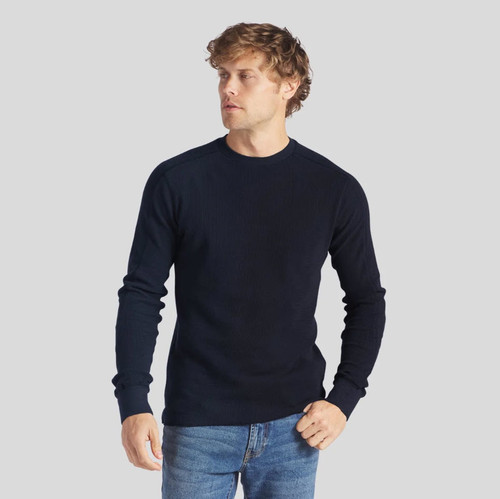 Waffle Cotton Crew - Dark Navy