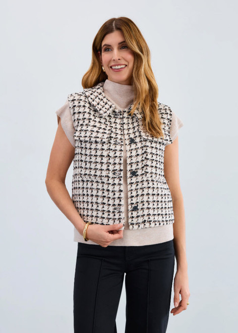 Tweed Vest -  Ivory/Black
