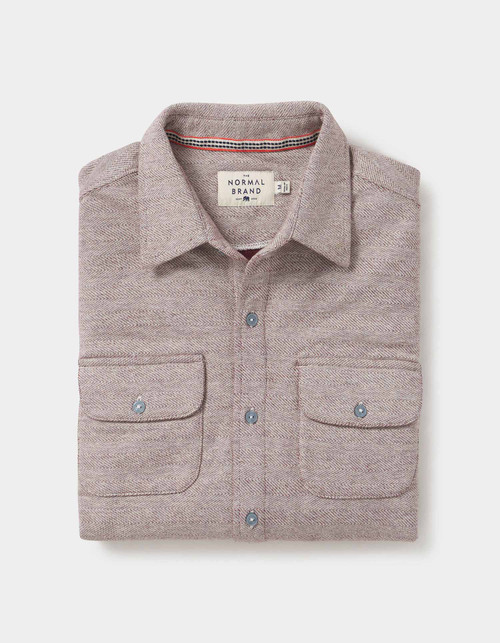 Textured Knit Shirt in Oxblood