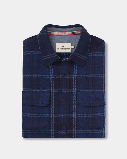 Mountain Overshirt in Indigo Plaid