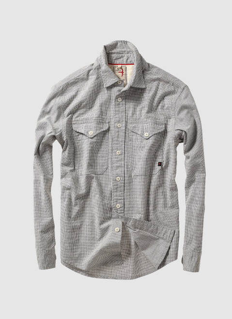 Relwen Windsail Workshirt- grey/white houndstooth