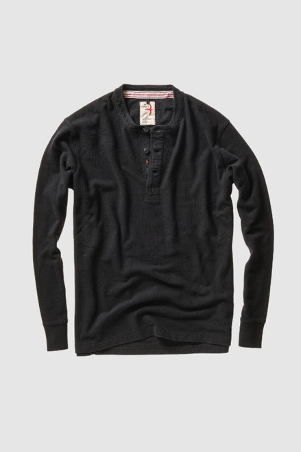 Relwen Slub Jersey Henley - Black