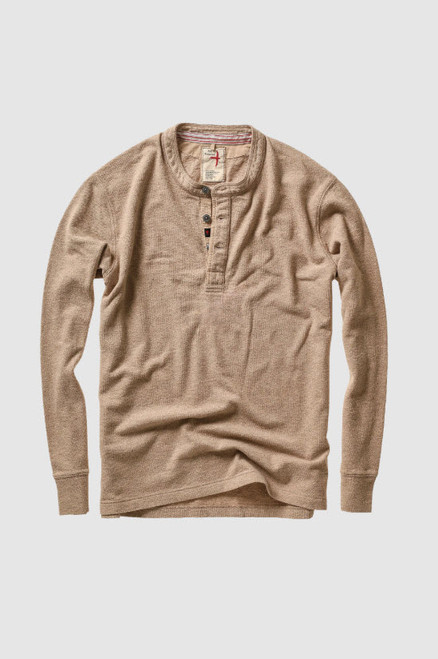 Relwen Slub Jersey Henley - Lt Camel Hthr