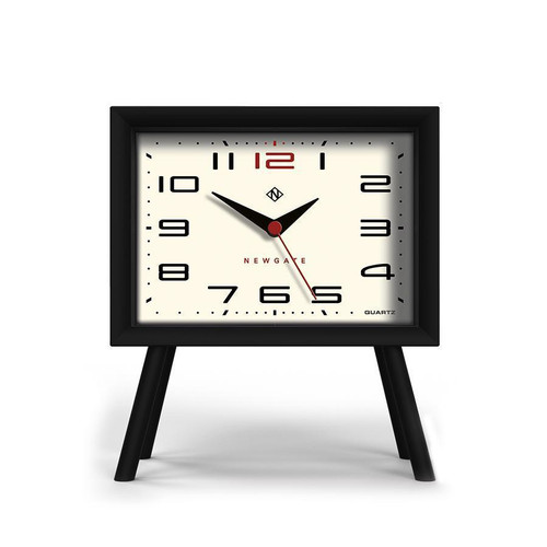 Henry Mantel Mid-Century Modern Mantel Clock | Black & Cream