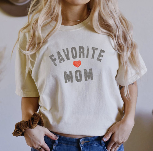 Favorite Mom Garment Dyed Graphic T-Shirt