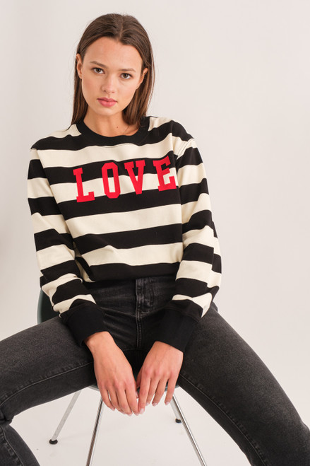 Love Striped Sweatshirt