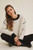 Soft Sweater Knit w Round Neck & Contrast - Blk/Cream