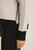 Soft Sweater Knit w Round Neck & Contrast - Blk/Cream