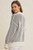 Two-Tone Textured Stripe Henley Sweater -Charcoal