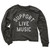 Support Live Music Crop Sweatshirt - Vintage Black