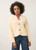 Collarless Knit Jacket - Cream