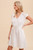 Lace Inset V Neck Cinched Waist Gauze Dress