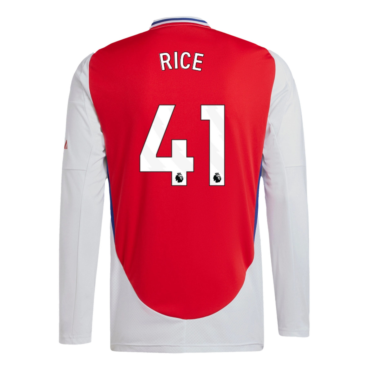 RICE #41 Arsenal 24/25 Men's Home Long Sleeve Shirt - PL Font