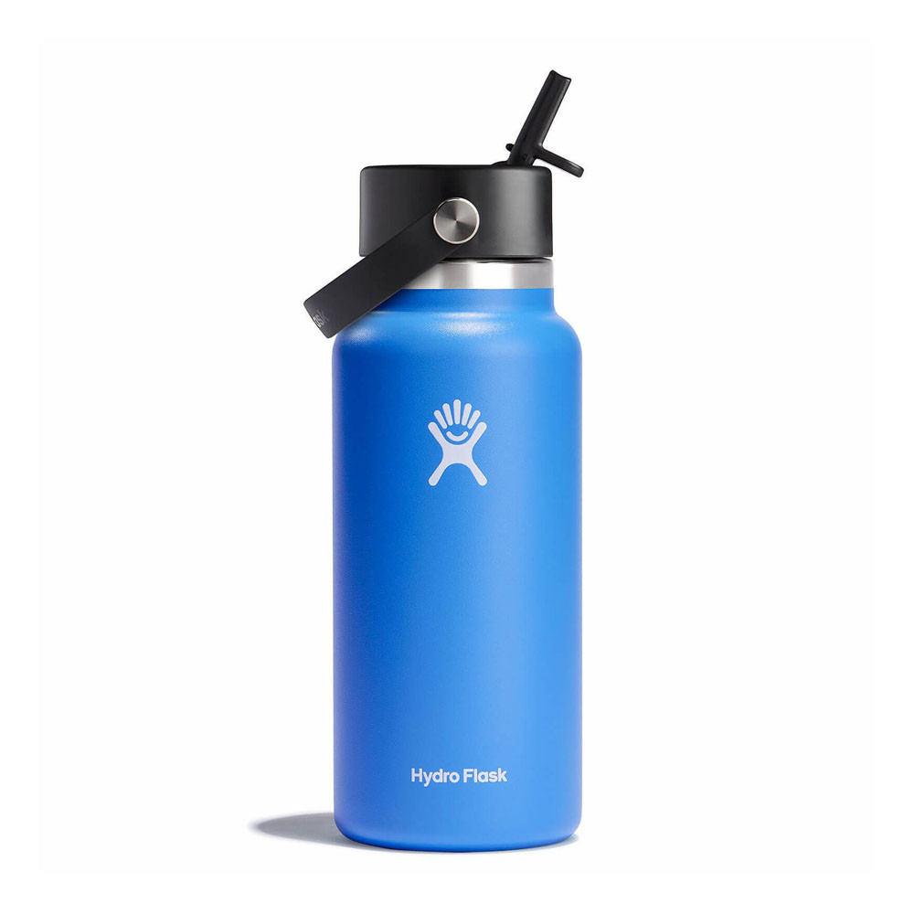 Hydro Flask Wide Mouth Water Bottle w/Flex Straw Cap Fiddler's Green