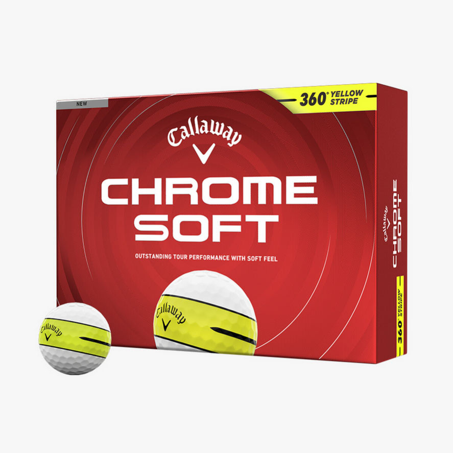 Callaway Chrome Soft 360 Yellow Stripe Golf Balls | Fiddler's Green