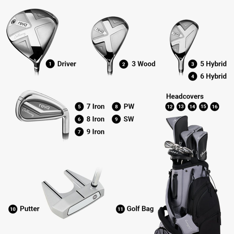 Callaway Women's 26 REVA Black 11 pc Stand Bag Complete Set