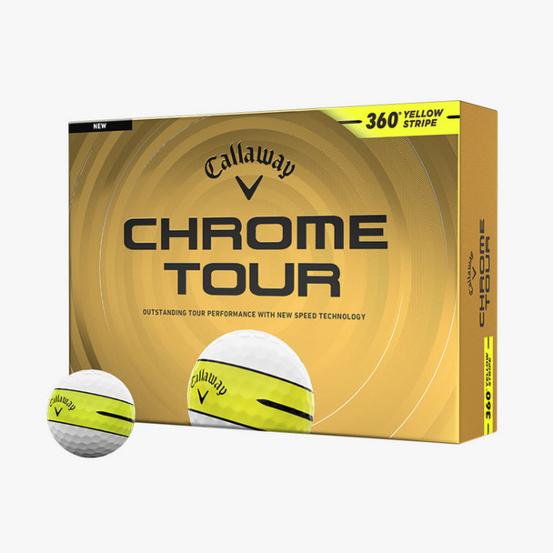 Callaway Chrome Tour 360 Yellow Stripe Golf Balls
