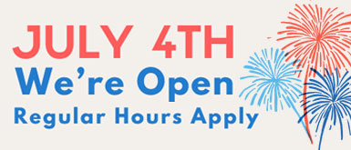 July 4th We're Open