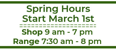 Spring Hours begin March 1st