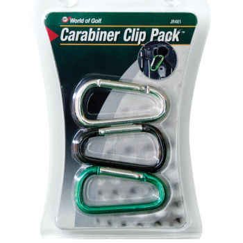 Golf Gifts & Gallery Carabiner Clips - 3 Pack, Black