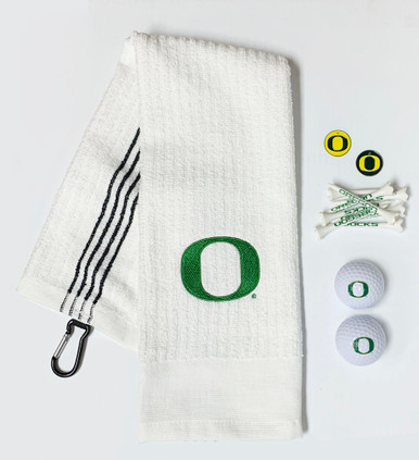 Team Golf Oregon Ducks Fighting Duck Gift Set (Towel, Balls, Tees)