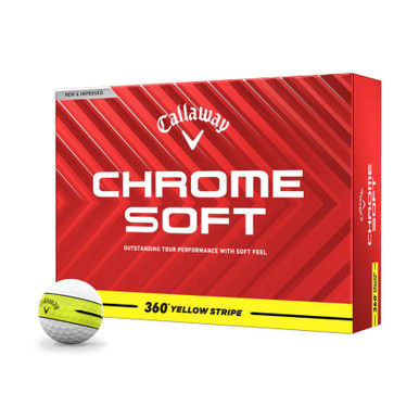 キャロウェイ クロムソフト　360イエローストライプ　3ダース Callaway Chrome Soft 360 Yellow Stripe Golf Balls | Fiddler's Green