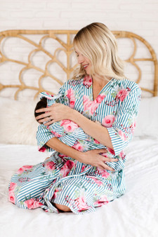 Rose Stripe mommy robe