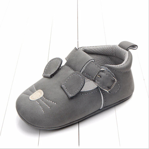 Annie & Charles® leather crawling shoes (Grey Mouse)