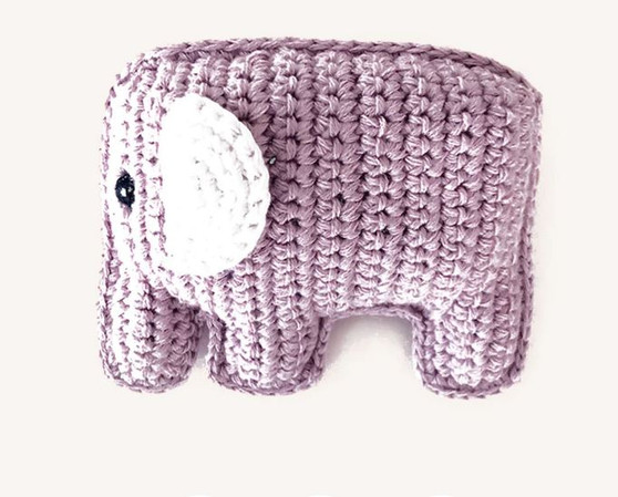 Organic elephant rattle pink