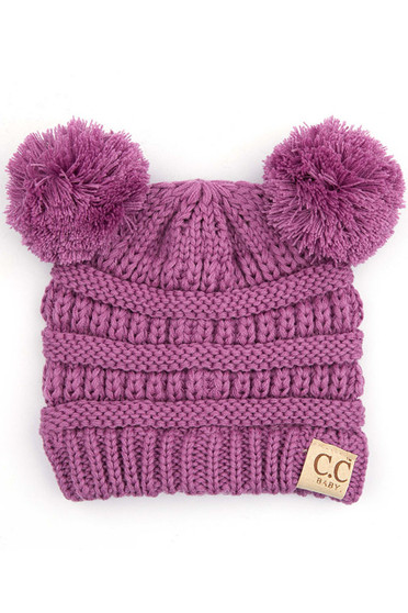 C. C Baby Knit Double pom purple