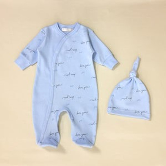 Love you layette set  blue