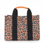 "Kylie" Leopard Nylon Tote with Leather Accents